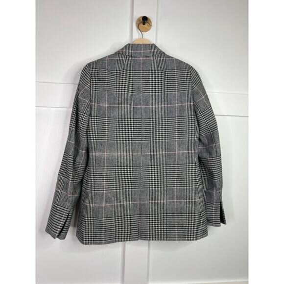 NEW J.Crew Boyfriend Blazer in Glen Plaid Gray Italian Wool 2 Button Size: 4 - Picture 7 of 8